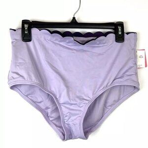 Kate Spade Women’s Scalloped Purple Bikini Bottom Size L